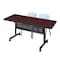 Kobe Rectangle FlipTop Table, 72" W, 29" H, Laminate Top, Mahogany MKFTM7230MH47GY - alternate 1